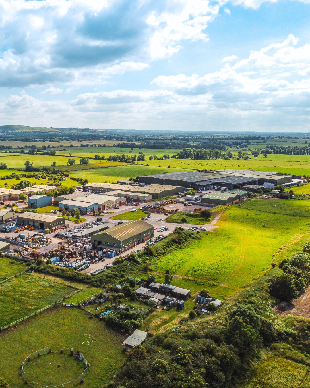 An aerial view of an Oxfordshire business estate.